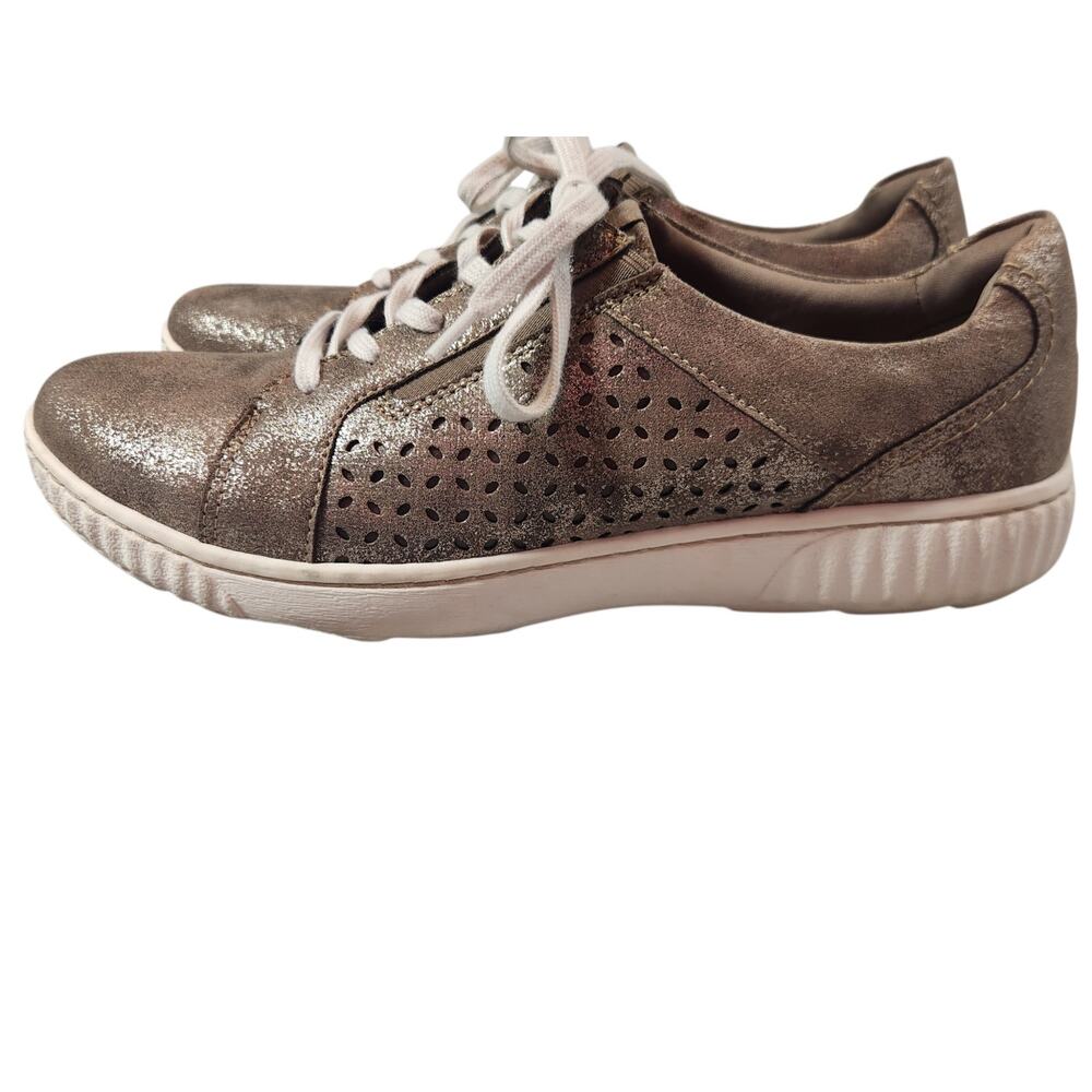 Clarks Collection Metallic Bronze Lace-Up Sneakers Size 10M Comfort Casual Shoes